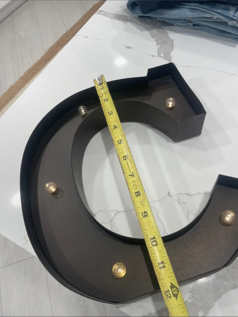 Source Unknown Black Marquee Letter C with Warm LED Bulbs